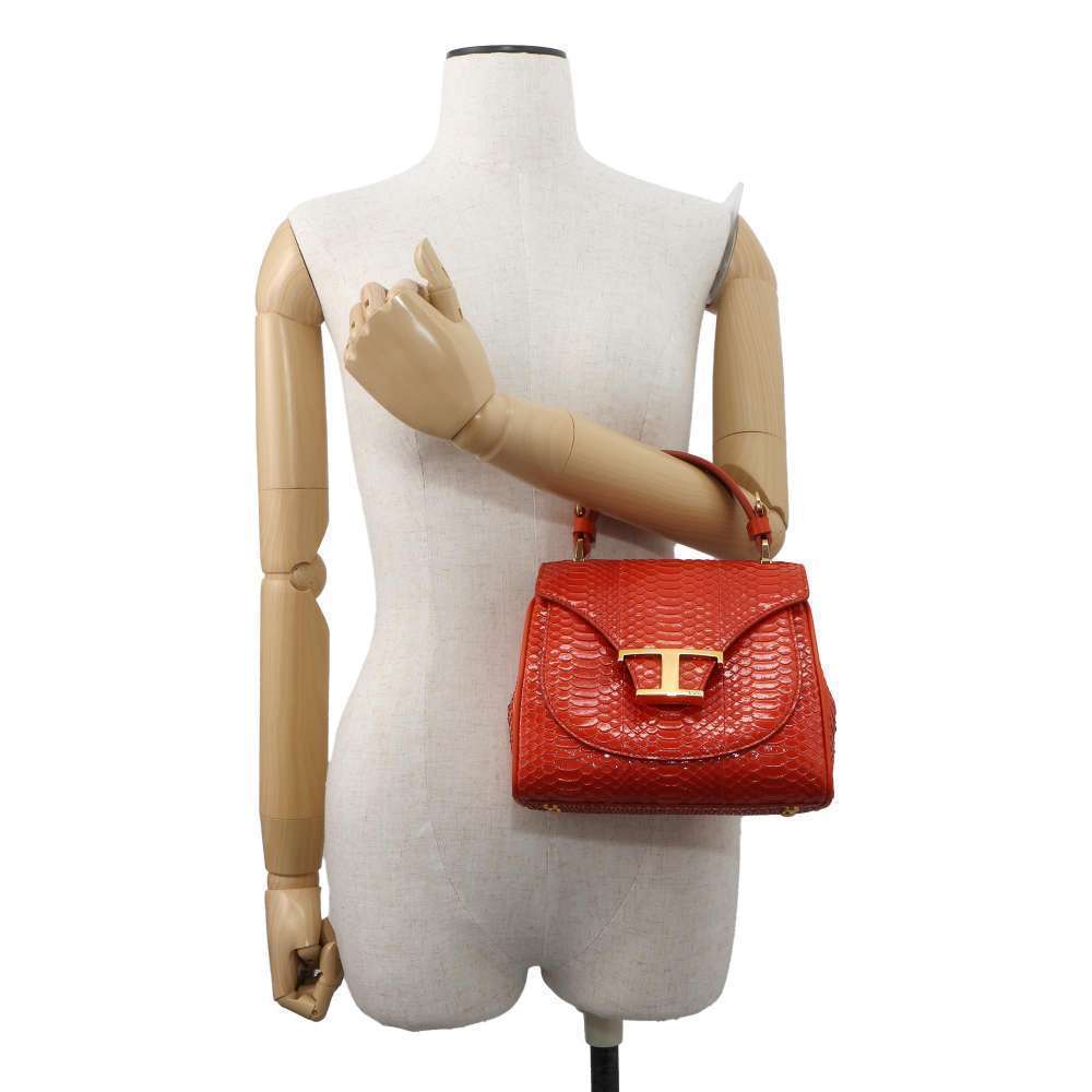 Tod's T Timeless Python 2way Shoulder Bag Orange - image 5